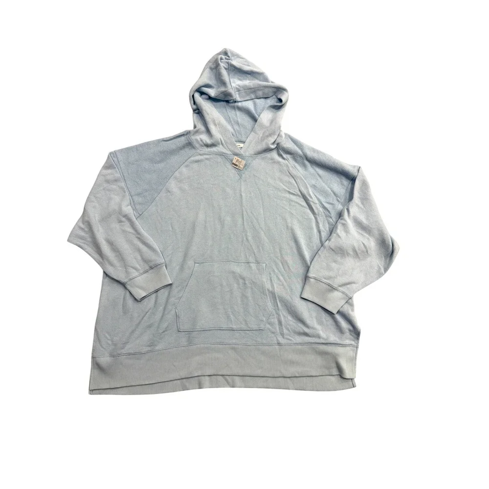 Maurices Womens 4X Light Blue French Terry Hoodie Pullover Sweatshirt NWT